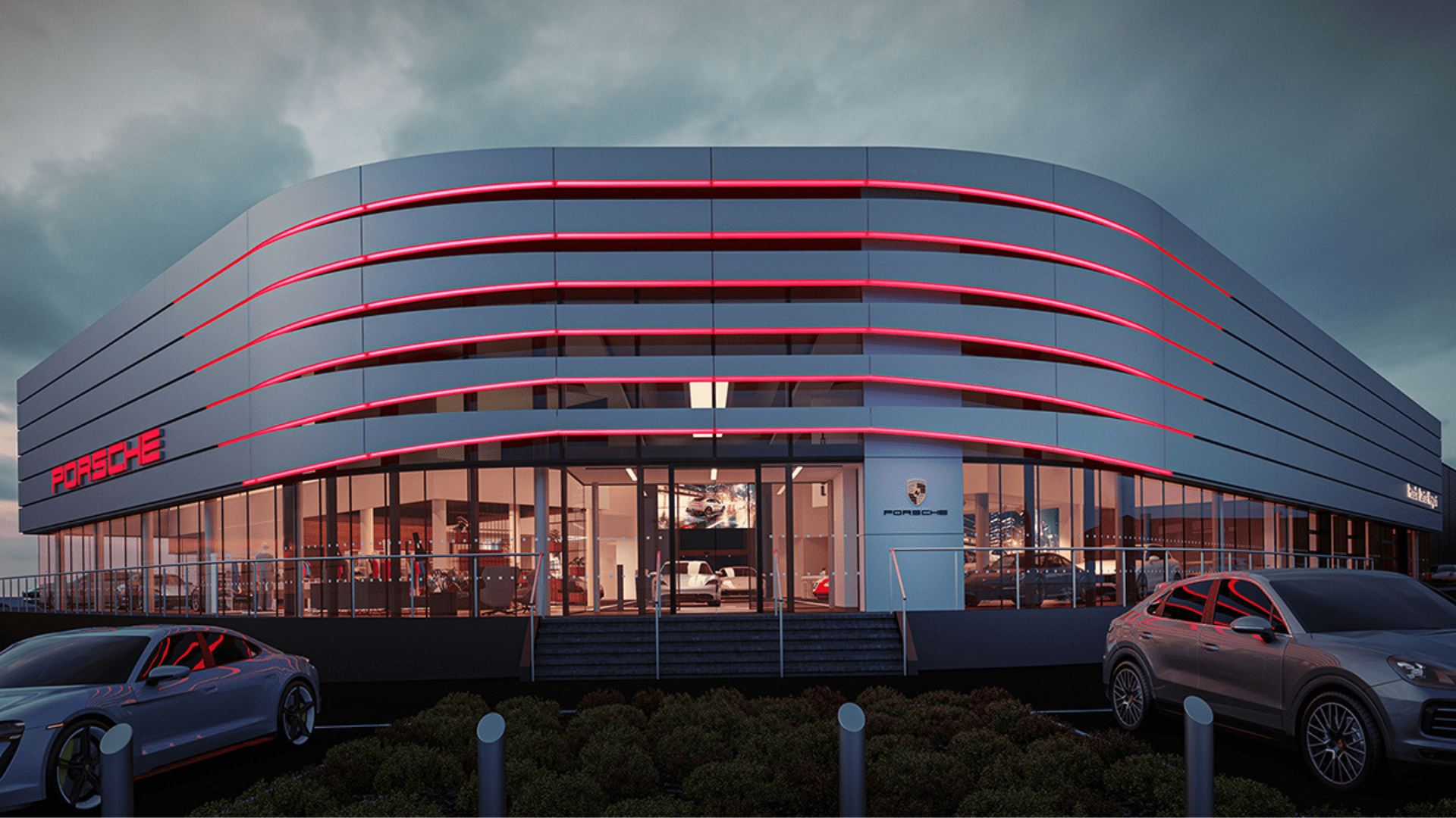 Porsche Centre Newport Night