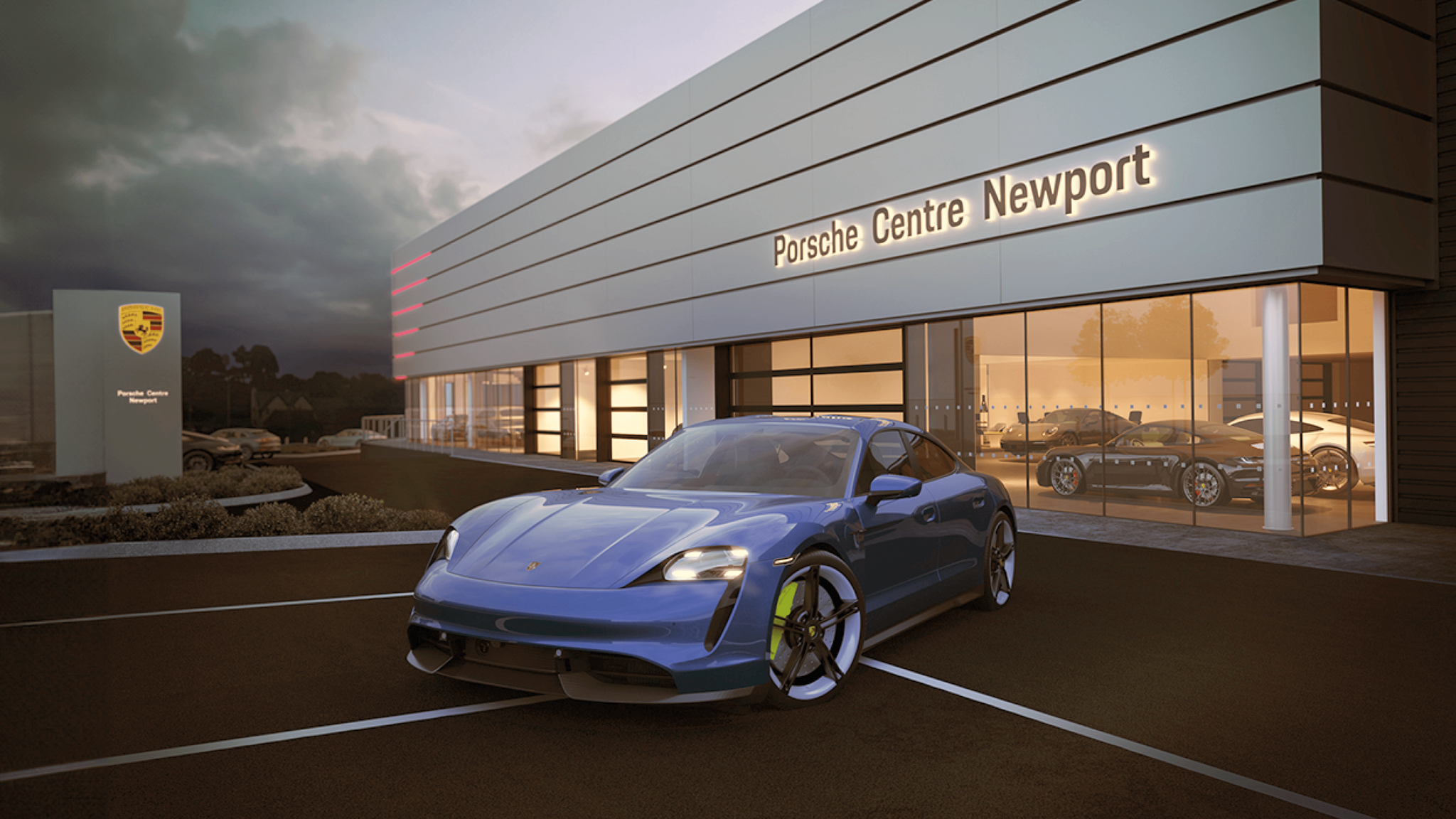 Porsche Newport Night Taycan