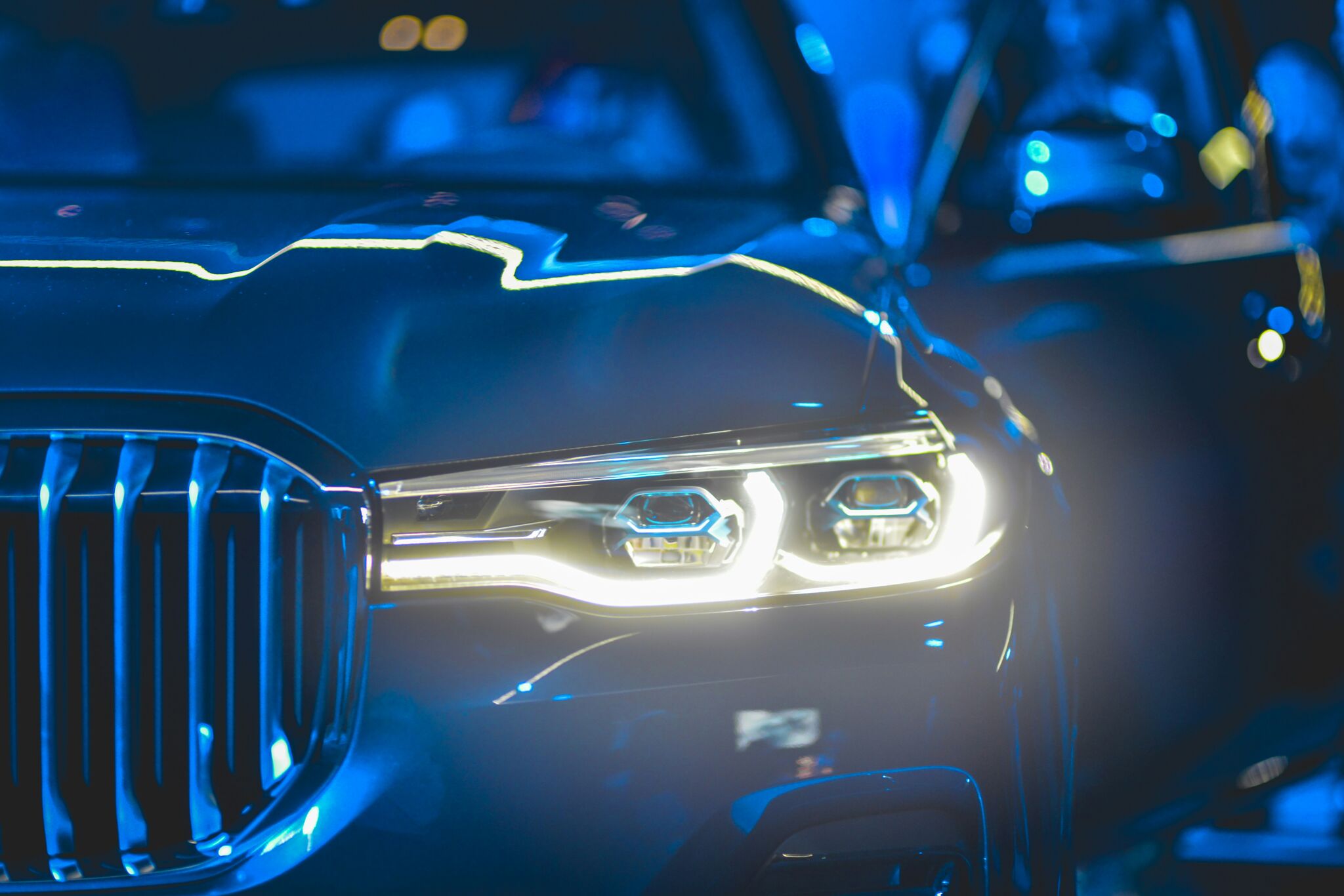 Close up of BMW Headlights